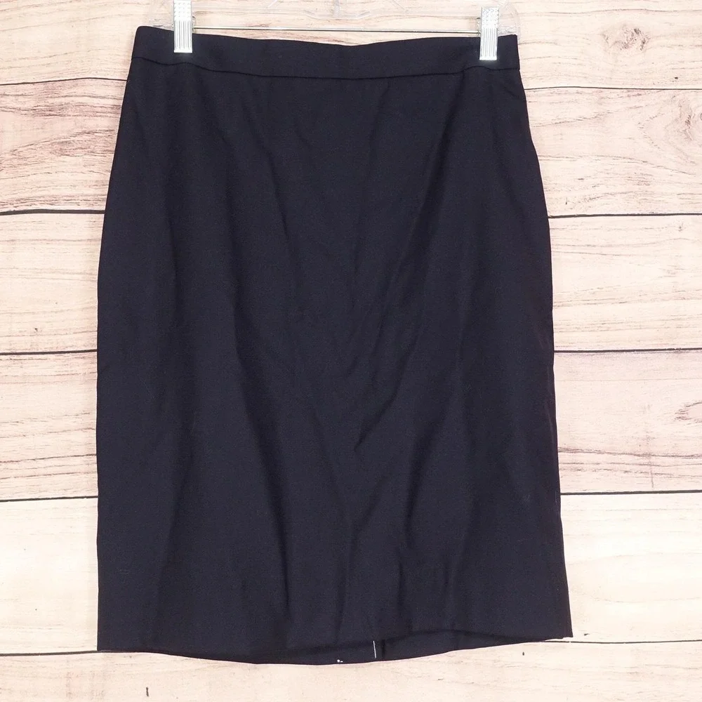 J.CREW No. 2 Pencil Skirt Womens 2 Blue Straight Knee Length Wool Lined Workwear
